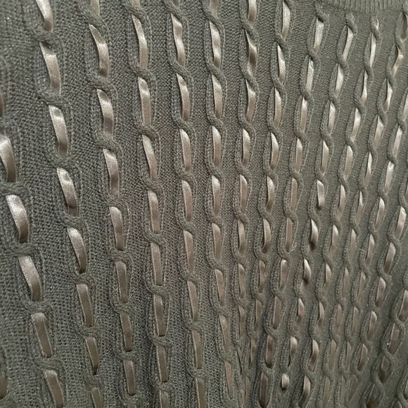 Blair Boutique Cable Knit Sweater w/ Ribbon Weave Whimsygoth Chic Grunge‎ 2XL - Picture 2 of 6